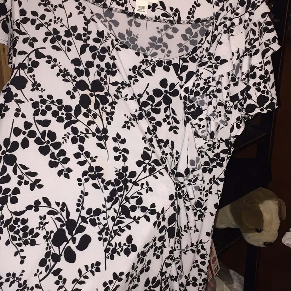 Black and white blouse